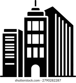 Contemporary High Rise Building Cluster Icon for Urban Skyline