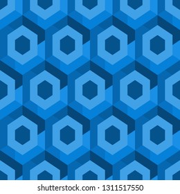 Contemporary honeycomb geometric pattern. Repeated hexagons ornament. Modern mosaic background. Seamless surface abstract design. Geo wallpaper. Digital paper, textile print. Vector art