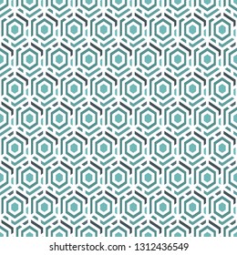 Contemporary honeycomb geometric pattern. Repeated hexagons ornament. Modern mosaic background. Seamless surface abstract design. Geo wallpaper. Digital paper, textile print. Vector art