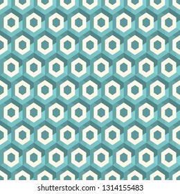 Contemporary honeycomb geometric pattern. Repeated hexagons ornament. Modern mosaic background. Seamless surface abstract design. Geo wallpaper. Digital paper, textile print. Vector art