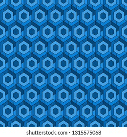 Contemporary honeycomb geometric pattern. Repeated hexagons ornament. Modern mosaic background. Seamless surface abstract design. Geo wallpaper. Digital paper, textile print. Vector art