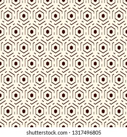 Patrón geométrico actual del peine de abeja. Ornamento hexagonal repetido. Fondo de mosaico moderno. Diseño abstracto de superficie sin inconvenientes. Papel tapiz geográfico. Papel digital, letra textil. Arte vectorial