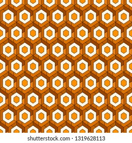 Patrón geométrico actual del peine de abeja. Ornamento hexagonal repetido. Fondo de mosaico moderno. Diseño abstracto de superficie sin inconvenientes. Papel tapiz geográfico. Papel digital, letra textil. Arte vectorial