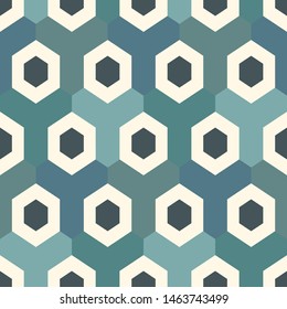 Contemporary honeycomb geometric pattern. Repeated hexagon ornament. Modern mosaic tiles background. Seamless surface abstract design. Geo wallpaper. Digital paper, textile print. Vector illustration