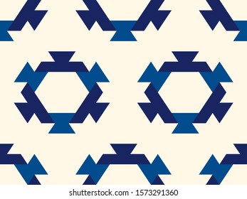 Contemporary honeycomb geometric pattern. Repeated hexagon ornament. Modern mosaic tiles background. Seamless surface abstract design. Geo wallpaper. Digital paper, textile print. Vector illustration