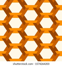 Contemporary honeycomb geometric pattern. Repeated hexagon ornament. Modern mosaic tiles background. Seamless surface abstract design. Geo wallpaper. Digital paper, textile print. Vector illustration