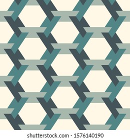 Contemporary honeycomb geometric pattern. Repeated hexagon ornament. Modern mosaic tiles background. Seamless surface abstract design. Geo wallpaper. Digital paper, textile print. Vector illustration