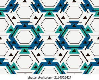 Contemporary honeycomb geometric pattern. Repeated hexagon ornament. Modern mosaic tiles background. Seamless surface abstract design. Geo wallpaper. Digital paper, textile print. Vector illustration