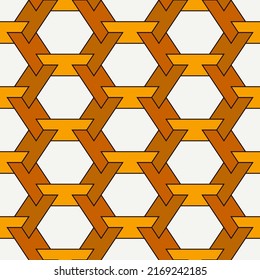 Contemporary honeycomb geometric pattern. Repeated hexagon ornament. Modern mosaic tiles background. Seamless surface abstract design. Geo wallpaper. Digital paper, textile print. Vector illustration