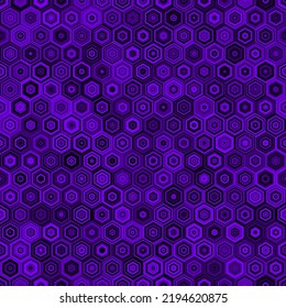 Contemporary honeycomb geometric pattern. Repeated hexagon ornament. Modern mosaic tiles background. Purple amethyst gem seamless surface design. Digital paper, textile print. Vector illustration