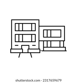 zeitgenössischer Hausliniensymbol modernes Hausschild. isoliertes Kontursymbol