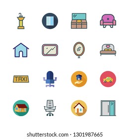 contemporary icon set. vector set about bed, house, home and sink icons set.