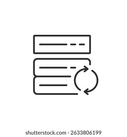 A contemporary icon that symbolizes essential elements of data management and security, showcasing the repetitive cycles involved in data handling aimed at improving safety and overall efficiency