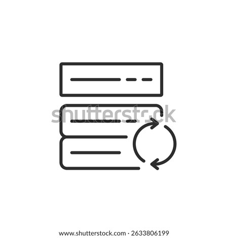 A contemporary icon that symbolizes essential elements of data management and security, showcasing the repetitive cycles involved in data handling aimed at improving safety and overall efficiency