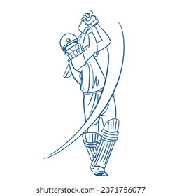 contemporary illustration of cricket player playing cricket vector art illustration