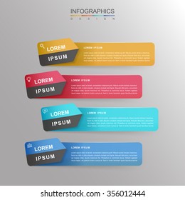 contemporary infographic design with colorful arrow label elements