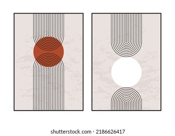 Zeitgenössische Wandbilder im Inneren. Abstrakte, geometrische Kunstdekoration mit Textur.