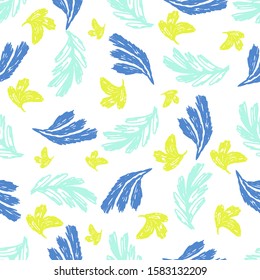 Contemporary Leaves Seamless Pattern Print for Fashion .