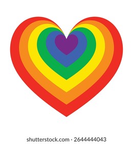 Contemporary LGBTQ+ icon with bright rainbow tones. A striking graphic for events, activism, or digital campaigns.