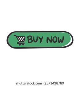 Contemporary Loose Hand-drawn Retail UI Buy Now Button , Illustration , Vector