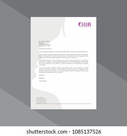 Contemporary Magenta and grey Letterhead