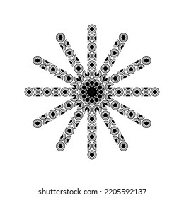 Contemporary Mandala made from Circle and Half Circle Shape Composition. Modern Contemporary Mandala for Logo, Ornate, Decoration or Graphic Design. Vector Illustration

