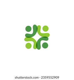 Contemporary medical logo template, people holding hands. Abstract cross icon for clinics, healthcare, charity and nursing home logo. Unique, simple, and versatile health and wellness symbol. 