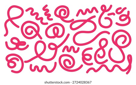 Contemporary Minimal Squiggle Drawing with Soft Shapes Squiggle abstract line and shapes	
