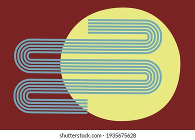 Contemporary minimalist background modern boho style. Boho design for postcards, posters, T-shirts, invitations or flyers. Vector flat illustration
