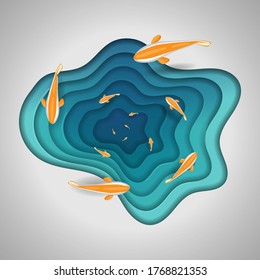 contemporary and minimalist fish paper cut style illustration. Suitable for posters, digital needs, fisheries etc.
