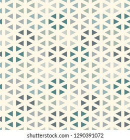 Contemporary minimalist geometric pattern. Repeated triangles ornament. Modern abstract background. Seamless surface design. Simple wallpaper. Digital paper, textile print. Vector art
