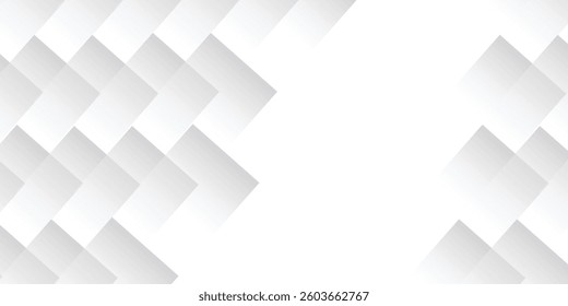 Contemporary and Minimalist Geometric Technology-Themed Background Featuring a Fusion of Overlapping White and Gray Triangles, Transparent Layers, and Random Rectangular Arrangements

