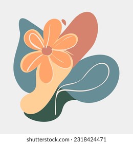 Contemporary Minimalist Line Art Posters: Abstract Organic Shapes and Floral Designs.