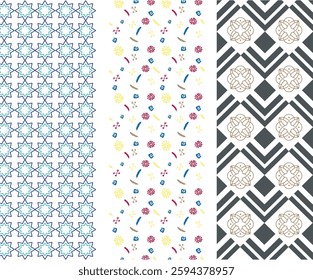 Contemporary Minimalist Seamless Pattern with Soft Pastel Geometric Shapes for Fashion and Branding
