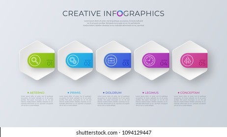 Contemporary Minimalist Vector Infographic Design Five Stock Vector ...