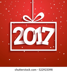 Contemporary modern 2017 new year vector card. Holiday greeting xmas celebration. Winter party design.