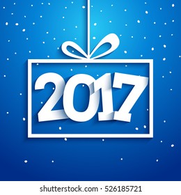 Contemporary modern 2017 new year vector card. Holiday greeting xmas celebration. Winter party design.