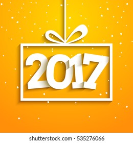 Contemporary modern 2017 new year vector card. Holiday greeting xmas celebration. Winter party design.