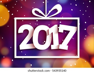 Contemporary modern 2017 new year vector card. Holiday greeting xmas celebration. Winter party design.