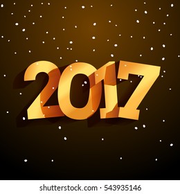 Contemporary modern 2017 new year vector card golden numbers. Holiday greeting xmas celebration. Winter party design.