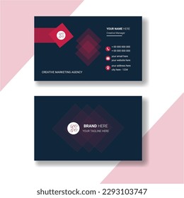 Contemporary Modern Business Card Navy