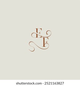 contemporary modern curvy EF initial with thin line monogram wedding style logo concept letter