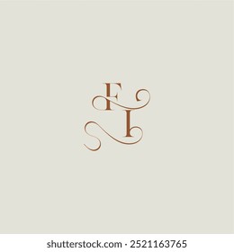 contemporary modern curvy FI initial with thin line monogram wedding style logo concept letter