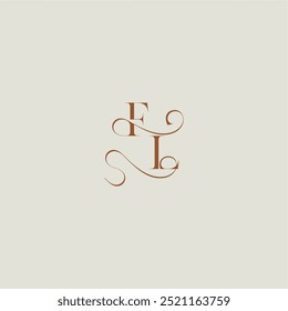 contemporâneo moderno curvy FL inicial com linha fina monograma casamento estilo logotipo carta conceito