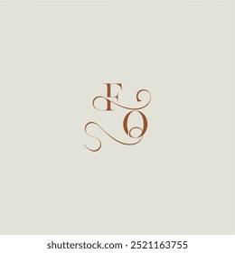 contemporary modern curvy FO initial with thin line monogram wedding style logo concept letter