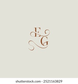 contemporary modern curvy EG initial with thin line monogram wedding style logo concept letter