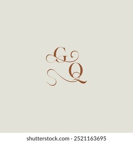 contemporary modern curvy monogram wedding style logo concept letter initial with thin line GQ