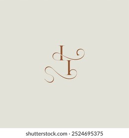 contemporary modern curvy monogram wedding style logo concept letter initial with thin line II