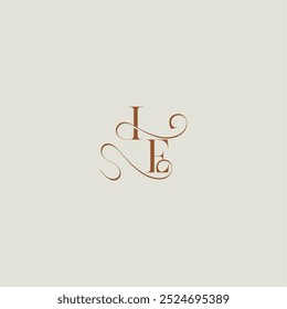 moderno contemporâneo curvy monograma casamento estilo logotipo conceito letra inicial com linha fina IE