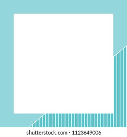 Contemporary Modern Trendy Blue Solid Striped Vector Border Illustration Background